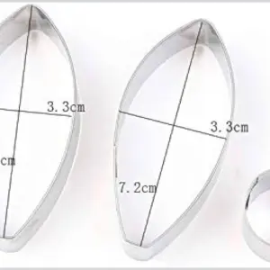 3 Pcs Passion Flower Petal Cutter Set for Fondant & Gumpaste