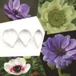 3 Pcs Anemone Petal Flower Cutter Set for Fondant & Gumpaste