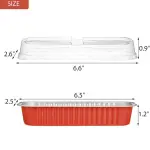 Red Aluminium Rectangle Bake & Serve Dessert & Cake Moulds with Lid - Pack of 10