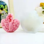 Romantic Couple Heart Theme Silicone Mould Style 1 for Fondant, Candle & Resin