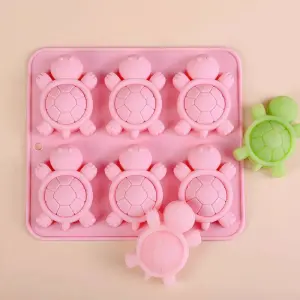 6 Cavity Turtle Shaped Silicone Mould for Chocolate, Fondant, Candle & Soap