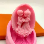 Romantic Couple Heart Theme Silicone Mould Style 3 for Fondant, Candle & Resin