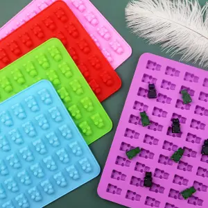 50 Cavity Gummy Bear Silicone Mould for Chocolate, Candy & Fondant