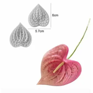 2 Pcs Anthurium Flower Veiner Set for Fondant & Gumpaste Flower Making