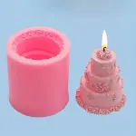 3D Mini Tier Cake Silicone Gum Paste Mould for Fondant, Chocolate & Candle