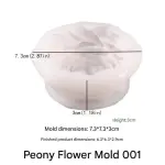 3 Pcs Peony Candle Silicone Mould Set for Candle, Chocolate & Resin