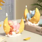 3D Baby Shower Baby Sleeping on Moon Silicone Mould for Candle & Resin