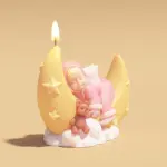 3D Baby Shower Baby Sleeping on Moon Silicone Mould for Candle & Resin