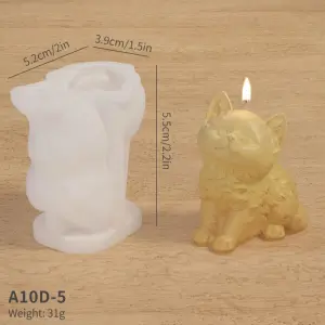 3D Cat Silicone Mould Small Size for Candle, Soap & Resin