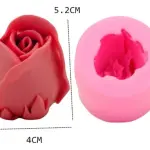 3D Rose Bud Silicone Mould for Fondant, Chocolate, Candle & Soap