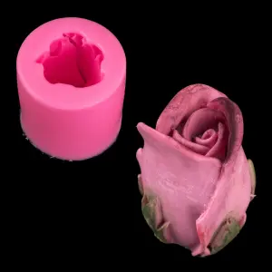3D Rose Bud Silicone Mould for Fondant, Chocolate, Candle & Soap