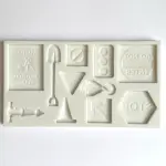 Construction Road Sign Theme Silicone Mould for Fondant, Chocolate & Crafts