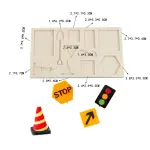 Construction Road Sign Theme Silicone Mould for Fondant, Chocolate & Crafts