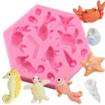 Marine Silicone Mould – Conch, Seahorse, Fish, Crab & Tortoise for Fondant & Chocolate