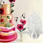 Pro Poppy Flower & Leaf Silicone Mould for Fondant, Chocolate & Gum Paste