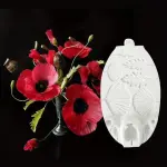 Pro Poppy Flower & Leaf Silicone Mould for Fondant, Chocolate & Gum Paste