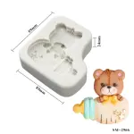 Teddy Holding Baby Bottle Silicone Mould for Baby Shower Fondant & Chocolate