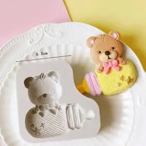 Teddy Holding Baby Bottle Silicone Mould for Baby Shower Fondant & Chocolate
