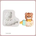 Teddy Holding Baby Bottle Silicone Mould for Baby Shower Fondant & Chocolate