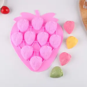 10 Cavity Strawberry Silicone Mould for Chocolate, Soap & Resin