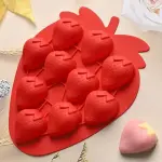 10 Cavity Strawberry Silicone Mould for Chocolate, Soap & Resin