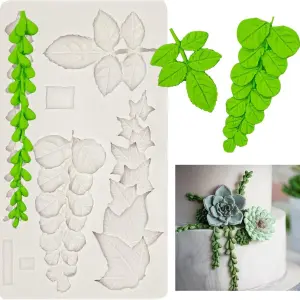Leaf Succulent Theme Silicone Mould for Fondant & Chocolate