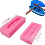 2 Pcs Small Boat & Rowboat Oars Silicone Mould for Fondant & Chocolate