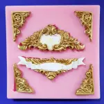6 Cavity Baroque Scroll Lace Silicone Mould for Fondant & Chocolate