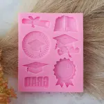 Graduation Theme Silicone Mould for Fondant & Chocolate Decoration