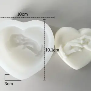 Heart Hand in Hand Engagement Theme Silicone Mould for Candle, Soap & Chocolate