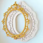 Large Vintage Oval Frame Fondant Mould