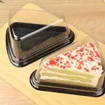 Large Black Triangle Pastry Box with Lid (10 Pcs)