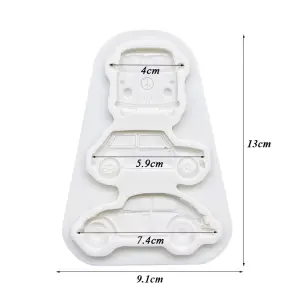 3 Cavity Car & Bus Silicone Fondant Mould