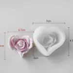 Large 3D Heart Rose Petal Silicone Mould