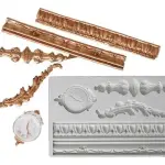 Vintage Clock & Border Silicone Fondant Mould