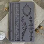 Vintage Clock & Border Silicone Fondant Mould