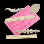 Vintage Clock & Border Silicone Fondant Mould