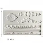Vintage Clock & Border Silicone Fondant Mould