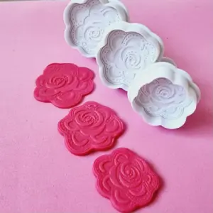 3 Pcs Rose Flower Plunger Cutter Set