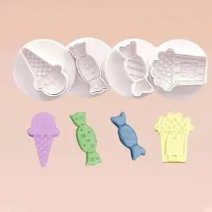 4 Pcs Cupcake and Ice Cream Plunger Cutter Set