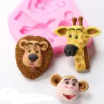 3 Cavity Jungle Animal Silicone Fondant Mould