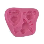 3 Cavity Jungle Animal Silicone Fondant Mould